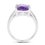 3.84 Carat Amethyst & White Topaz Sterling Silver Ring