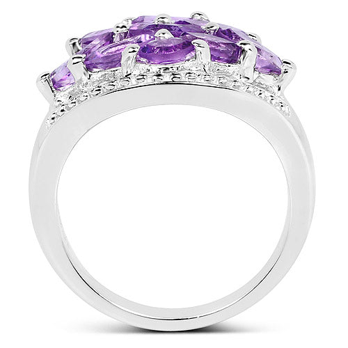 Bague en argent sterling .925 avec améthyste véritable de 1,91 carat