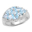 Anillo de Clúster de Topacio Azul de 2.50 Quilates en Plata Esterlina