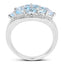 Anillo de Clúster de Topacio Azul de 2.50 Quilates en Plata Esterlina