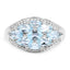 Anillo de Clúster de Topacio Azul de 2.50 Quilates en Plata Esterlina