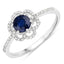 Bague de fiançailles en saphir bleu de 0,78 carat et diamant en or blanc 14K