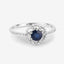 Bague de fiançailles en saphir bleu de 0,78 carat et diamant en or blanc 14K