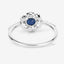 Bague de fiançailles en saphir bleu de 0,78 carat et diamant en or blanc 14K