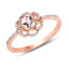 Anillo de Compromiso de Morganita y Diamante de 0.54 Quilates en Oro Rosa de 14K