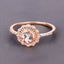 Anillo de Compromiso de Morganita y Diamante de 0.54 Quilates en Oro Rosa de 14K