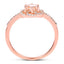 Anillo de Compromiso de Morganita y Diamante de 0.54 Quilates en Oro Rosa de 14K