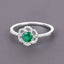 Anillo de Compromiso de Esmeralda Zambiana y Diamante de 0.55 Quilates en Oro Blanco de 14K