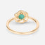 Anillo de Compromiso de Esmeralda Zambiana de 0.55 Quilates y Diamante Blanco en Oro de 14K