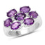 3.05 Carat Amethyst and White Topaz Sterling Silver Ring