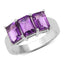 2.85 Carat Genuine Amethyst Sterling Silver Engagement Ring