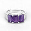 2.85 Carat Genuine Amethyst Sterling Silver Engagement Ring