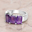 2.85 Carat Genuine Amethyst Sterling Silver Engagement Ring