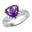2.71 Carat Genuine Amethyst and White Topaz Sterling Silver Ring