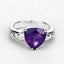 2.71 Carat Genuine Amethyst and White Topaz Sterling Silver Ring