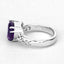 2.71 Carat Genuine Amethyst and White Topaz Sterling Silver Ring