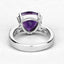 2.71 Carat Genuine Amethyst and White Topaz Sterling Silver Ring