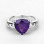 2.71 Carat Genuine Amethyst and White Topaz Sterling Silver Ring
