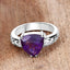 2.71 Carat Genuine Amethyst and White Topaz Sterling Silver Ring
