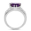 2.71 Carat Genuine Amethyst and White Topaz Sterling Silver Ring