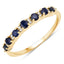 0.43 Carat Blue Sapphire & White Diamond 14K Yellow Gold Engagement Ring