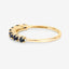 0.43 Carat Blue Sapphire & White Diamond 14K Yellow Gold Engagement Ring