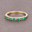 0.41 Carat Genuine Zambian Emerald and White Diamond Ring in 14K Yellow Gold