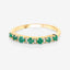 0.41 Carat Genuine Zambian Emerald and White Diamond Ring in 14K Yellow Gold