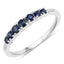Bague en Or Blanc 14K avec Saphir Bleu de 0,45 Carat et Diamants Blancs