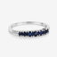 Bague en Or Blanc 14K avec Saphir Bleu de 0,45 Carat et Diamants Blancs