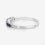 Bague en Or Blanc 14K avec Saphir Bleu de 0,45 Carat et Diamants Blancs