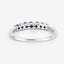 Bague en Or Blanc 14K avec Saphir Bleu de 0,45 Carat et Diamants Blancs