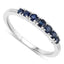 Bague en Or Blanc 14K avec Saphir Bleu de 0,45 Carat et Diamants Blancs