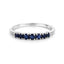 Bague en Or Blanc 14K avec Saphir Bleu de 0,45 Carat et Diamants Blancs