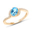 Anillo de Compromiso de Topacio Azul Suizo y Diamante de 1.04 Quilates en Oro Amarillo de 14K