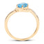 Anillo de Compromiso de Topacio Azul Suizo y Diamante de 1.04 Quilates en Oro Amarillo de 14K