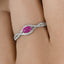Bague de fiançailles en or blanc 14K avec rubis et diamants de 0,40 carat
