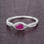 Bague de fiançailles en or blanc 14K avec rubis et diamants de 0,40 carat
