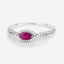 Bague de fiançailles en or blanc 14K avec rubis et diamants de 0,40 carat