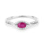 Bague de fiançailles en or blanc 14K avec rubis et diamants de 0,40 carat