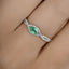Bague en or blanc 14K avec émeraude zambienne de 0,32 carat et diamants