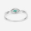 Bague en or blanc 14K avec émeraude zambienne de 0,32 carat et diamants