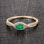Bague de fiançailles en or jaune 14K avec émeraude zambienne de 0,32 carat et diamants