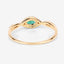 Bague de fiançailles en or jaune 14K avec émeraude zambienne de 0,32 carat et diamants