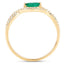 Bague de fiançailles en or jaune 14K avec émeraude zambienne de 0,32 carat et diamants