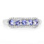 Anillo de 0.61 quilates de tanzanita genuina y diamantes blancos en oro blanco de 14K