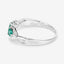 Anillo de Compromiso de Esmeralda Zambiana y Diamante de 0.35 Quilates en Oro Blanco de 14K