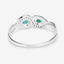 Anillo de Compromiso de Esmeralda Zambiana y Diamante de 0.35 Quilates en Oro Blanco de 14K