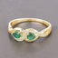 0.35 Carat Zambian Emerald and Diamond 14K Yellow Gold Ring