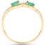0.35 Carat Zambian Emerald and Diamond 14K Yellow Gold Ring